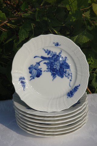 Kongelig Blå Blomst svejfet Kage tallerkener 1627