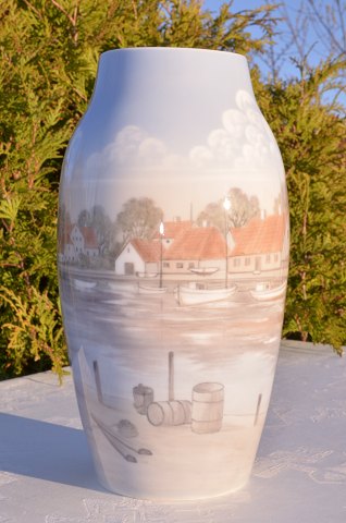 Bing & Grøndahl Vase med havnemotiv