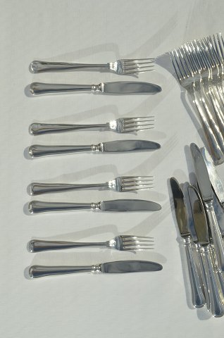 Old Danish silver flatware Luncheon set for 12 persones