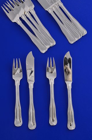 Georg Jensen silver Old Danish Fish cutlery for 6 persones