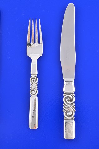 Georg Jensen silver cutlery Scroll Dinner set for 1 person