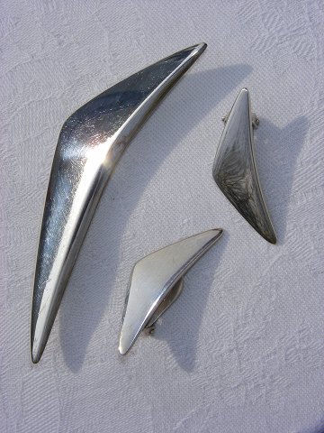 Hans Hansen silver  Broche and earrings, Sold