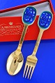 A. Michelsen Christmas spoon and Christmas fork 1987