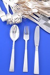 Silver  plaid cutlery